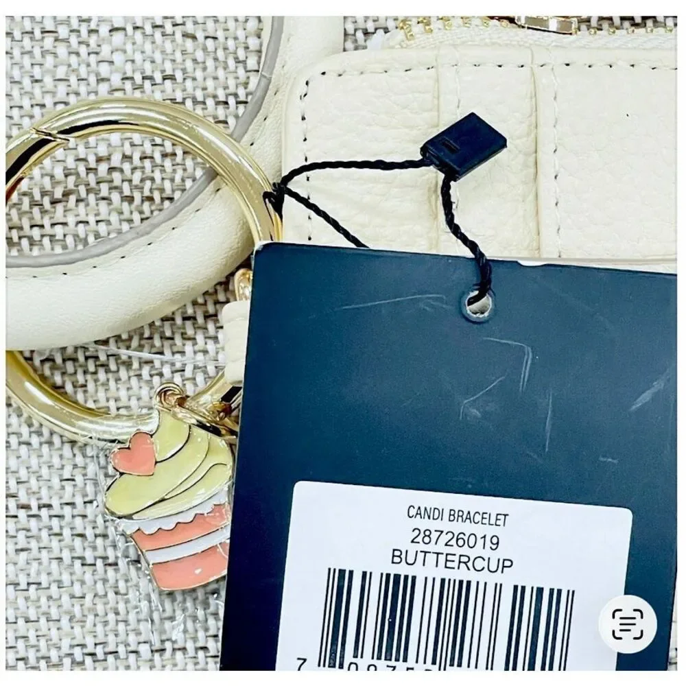NWT Nanette Lepore Off White Hands-Free Bracelet Wallet Cardholder Keyholder